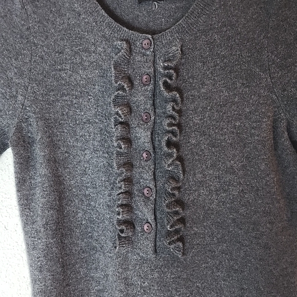 Aqua Cashmere short sleeve sweater with ruffle, sz XS - Picture 4 of 8